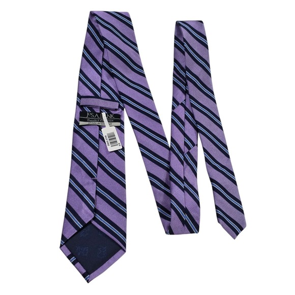Jos. A. Bank Other - Jos. A. Bank Striped Silk Dress Tie Traveler's Collection Stain Resistant Purple